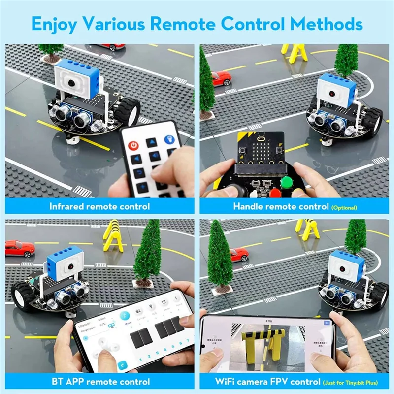 Microbit Smart Robot Car Video Remote Control With Wifi Image Module For Programming Learn DIY Electronic Kit-A09I