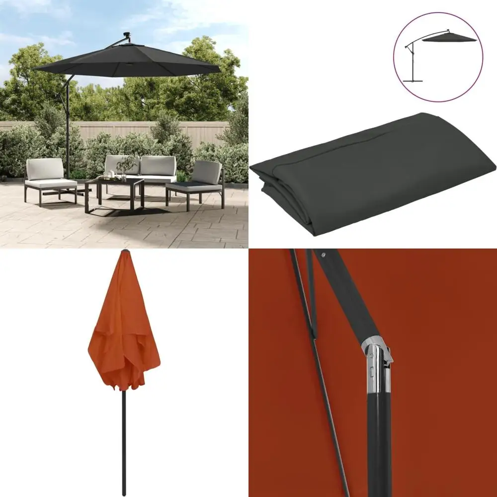 

polyester replacement fabric for outdoor umbrellas, anthracite, 100% polyester, 138" diameter, suitable for outdoor living space