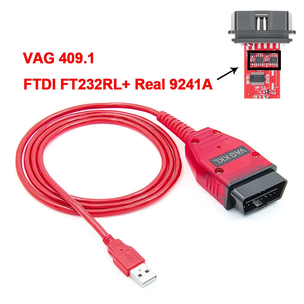 

For VAG KKL 409.1 Interface Cable with FTDI FT232RL Chip: For K-Line, OBD2 Diagnostic Tools for VW/Audi/Skoda/Seat