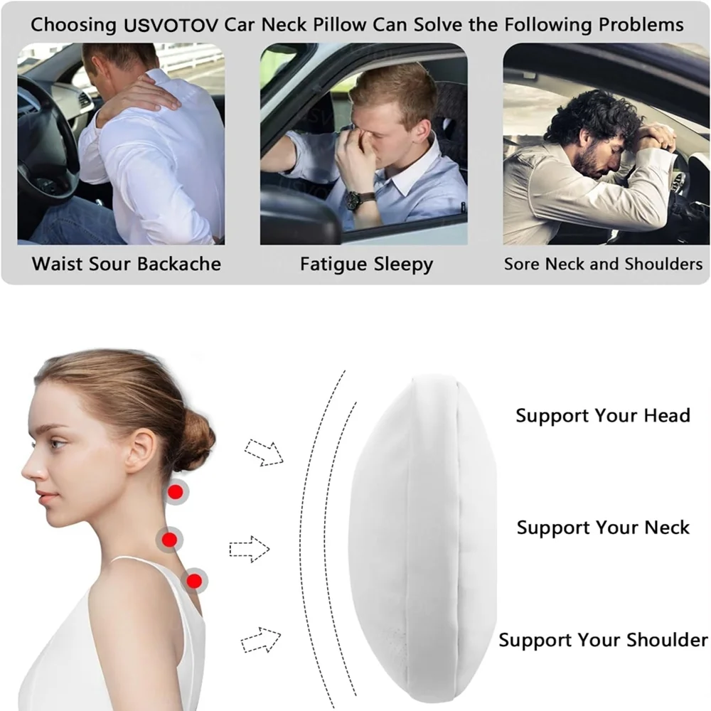 Comfortable Headrest Neck Pillow Support For Tesla Model 3 Y S X YL Genesis Hyundai Tucson Grandeur Avante Kia BMW Mercedes Benz view 4