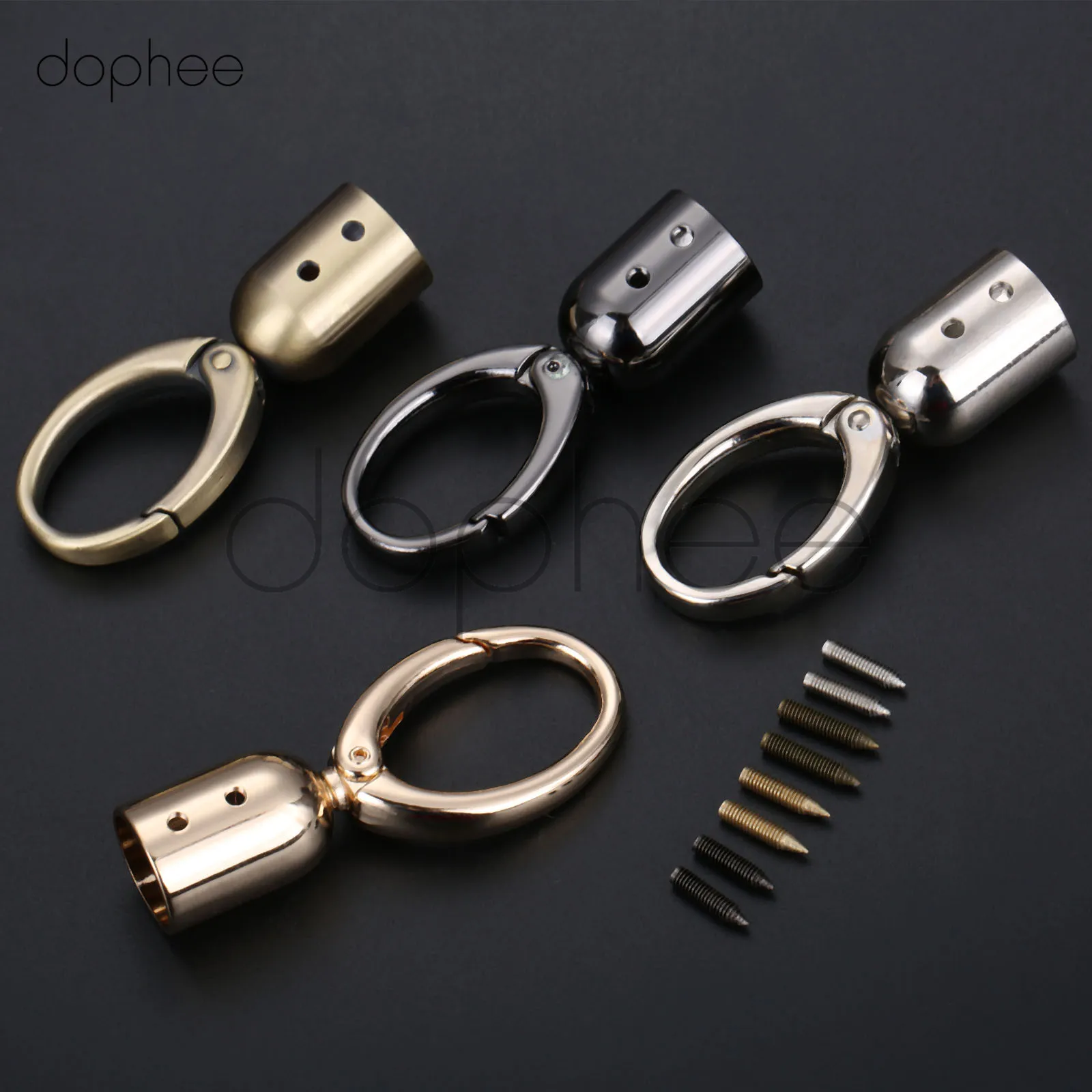 dophee 1pc DIY Handbag Decorative Leather Rope/Tassel Bell Spring Opening Bag Hook Hardware Accessories