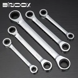 Binoax Double Head Ratchet Wrench Reversible Ratchet Spanner Set Auto Repair Tools 72-Tooth Fixe Head 8-19mm