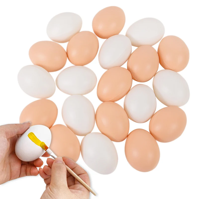 10/20PCS Plastic Fake Egg Easter Hens Hatch Nest Eggs DIY Painting Craft Kids Educational Toy Gift 2024 Spring Home Decoration