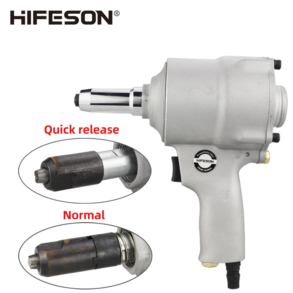 HIFESON-pistola de clavos neumática, herramienta de remachado ciego de aire, clavadora de remaches automática, máquina de salida automática para clavos de 2,4mm-4,8mm