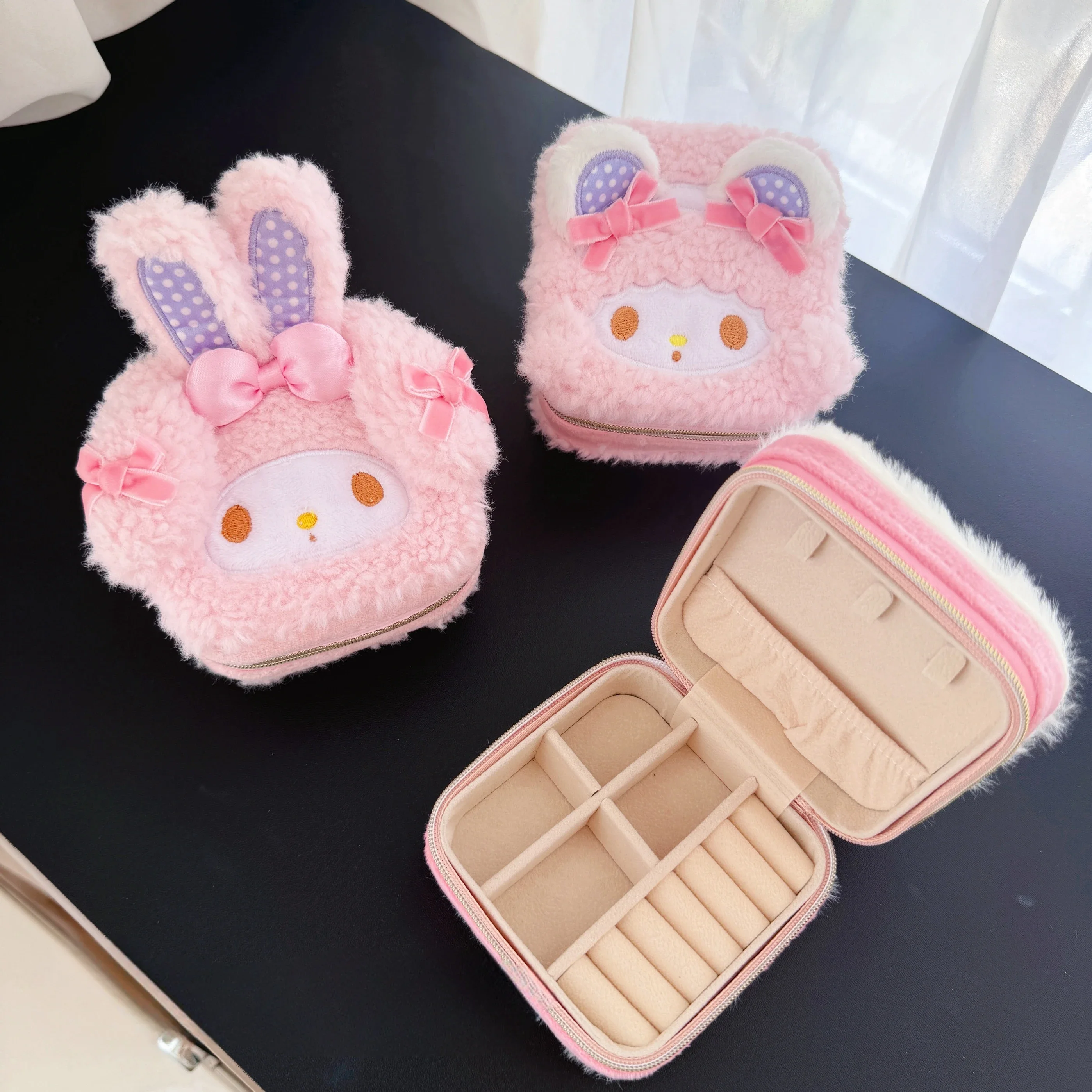 Caja de joyería de dibujos animados My Melody, ataúd de estilo japonés, anillo de viaje, collar, pendiente, estuche de joyería, regalos para niñas dulces