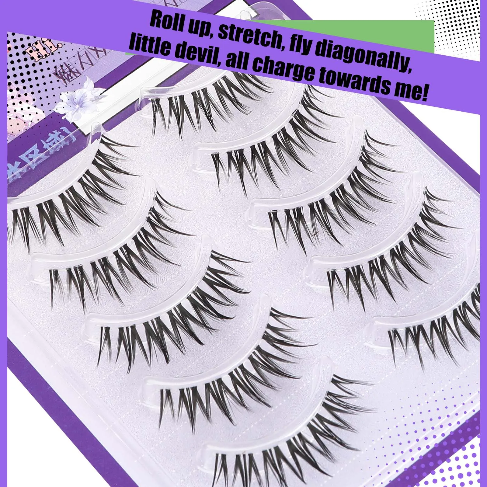 Maga Wispy Lashes full strip false eyelashes Transparent Band tapered lash natural 9-13mm mixed eyelash Extensions makeup