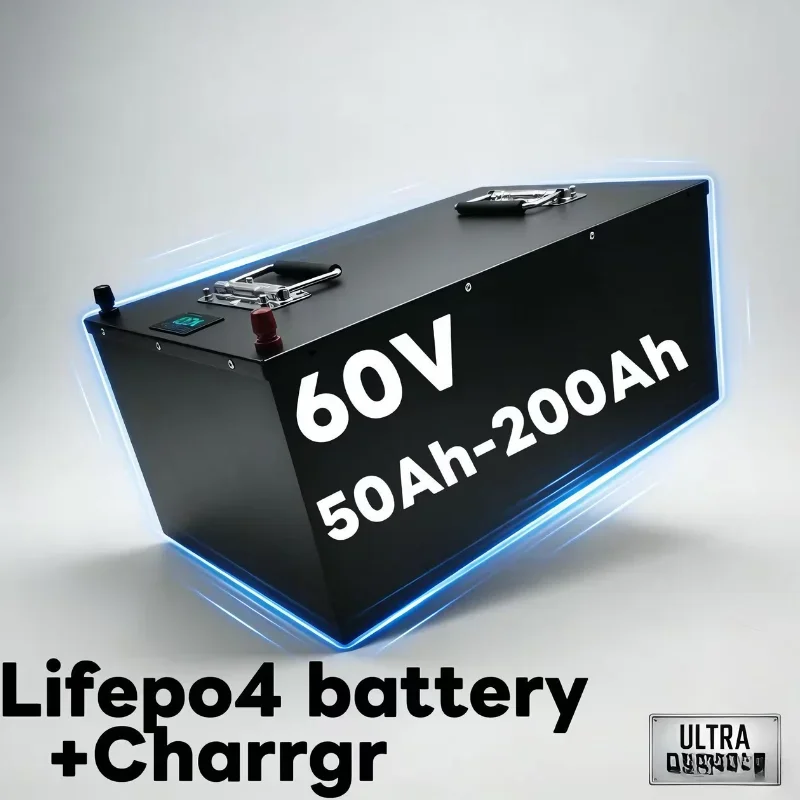 60V LiFePO4 Battery | 50Ah–200Ah Integrated Smart Charger Included Long-Cycle Lithium Iron Phosphate Power Built for Light Elec