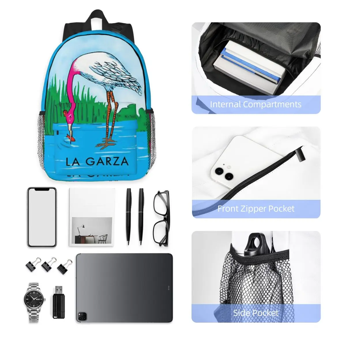 Colorful Mexican Loteria Cards Backpack Student Boys Girls BookBag Kids School Bag Laptop Shoulder Bags for Men Women view 4
