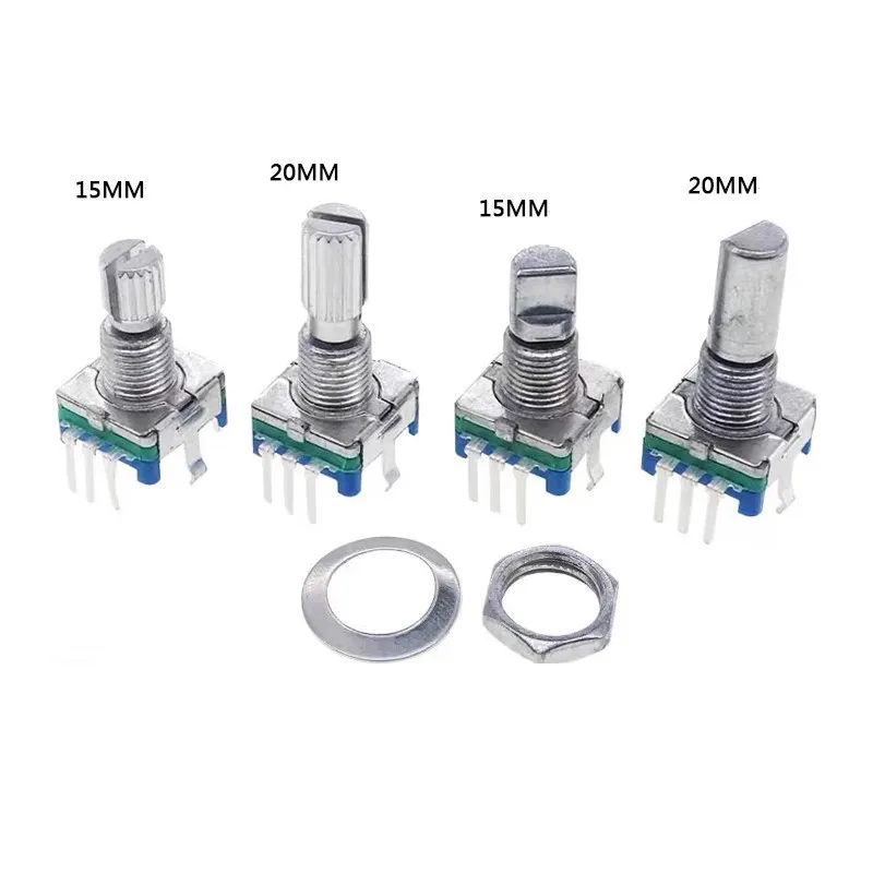 20pcs Rotary encoder,code switch/EC11/digital potentiometer,with switch,5Pin, handle length 15mm 20mm