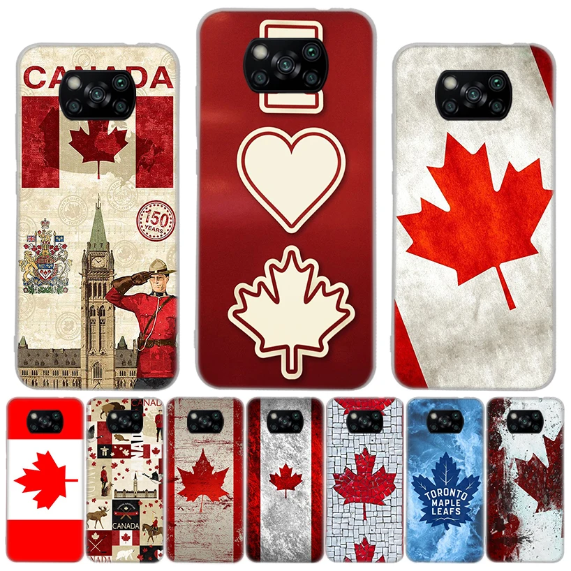 Canada Maple Leaf Flag Silicon Call Phone Case For Xiaomi Mi 11T 10T 9T 12X 11 Lite 12 Pro 10 9 8 11i 5X 6X Ultra 5G Coque Cover