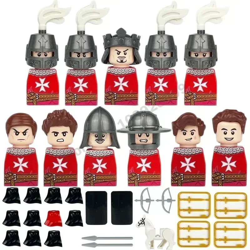 Crusader Knights Roman Warriors Middle Ages Medieval Europe Military Building Blocks Figures Castle Kingdom King Legion Set