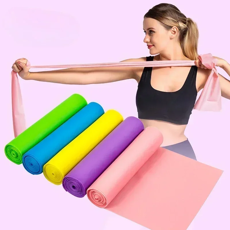 Resistance Bands Set TPE Elastic Band 4 Resistance Levels Exercise Workout Recovery Fitness Yoga Pilates Rehab Strength Training