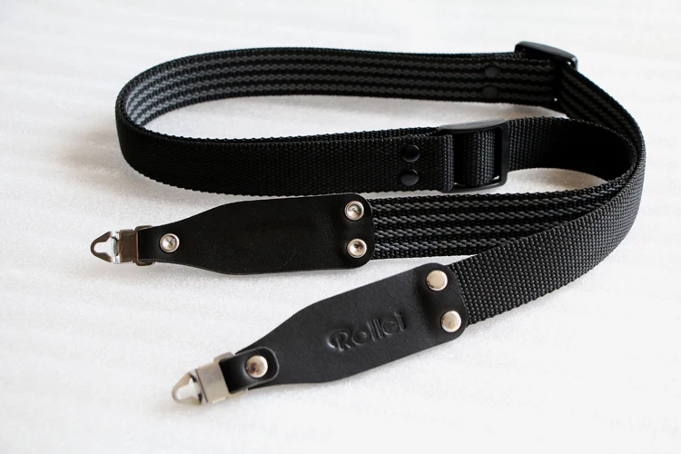 Handmade Camera Strap Shoulder Nylon Sling Belt with Leather Head For Rollei 6001 6003 6008 Round Head Mushroom Nail 6000 Series