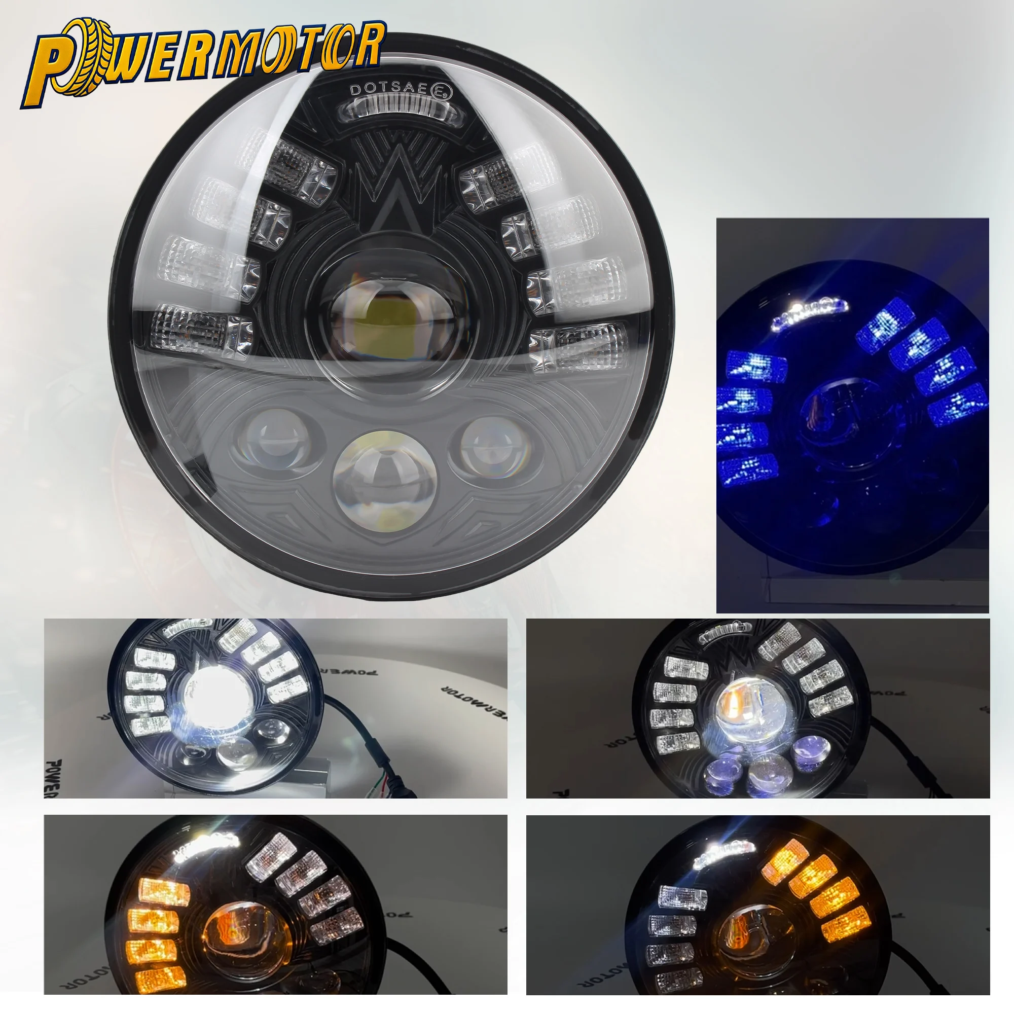 

5 3/4" Motorcycle Headlamp LED Matrix Lights 5.75 Inch Headlight With Turn Signal For Harley Softail Sportster 883 XL883 FXCW