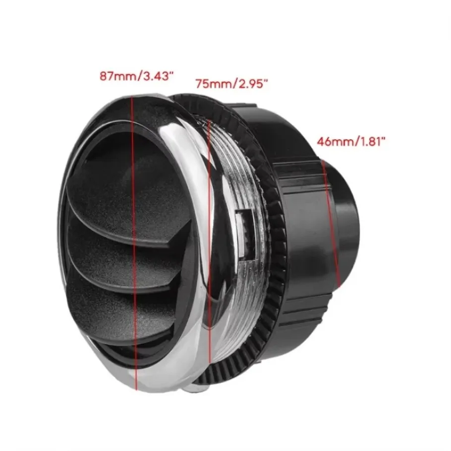 Universal Car Air Conditioner Deflector Outlet Round Air Vent Ducting Cover Outlet A/C Grille Deflector for RV Bus Truck Boat
