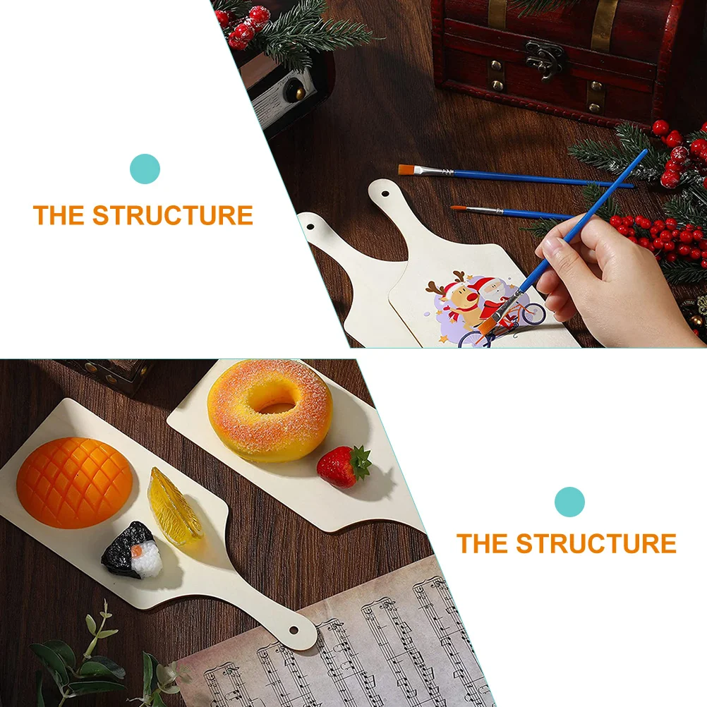 

6 Pcs Chopping Board Tray Bread Cutting Decorative Wood Service Fruit Trays Mini
