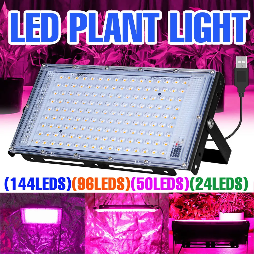 

USB DC5V LED Grow Light Full Spectrum Plant Lamp Waterproof For Flower Hydroponics Greenhouse Tent Tomato Vegetables Cultivation