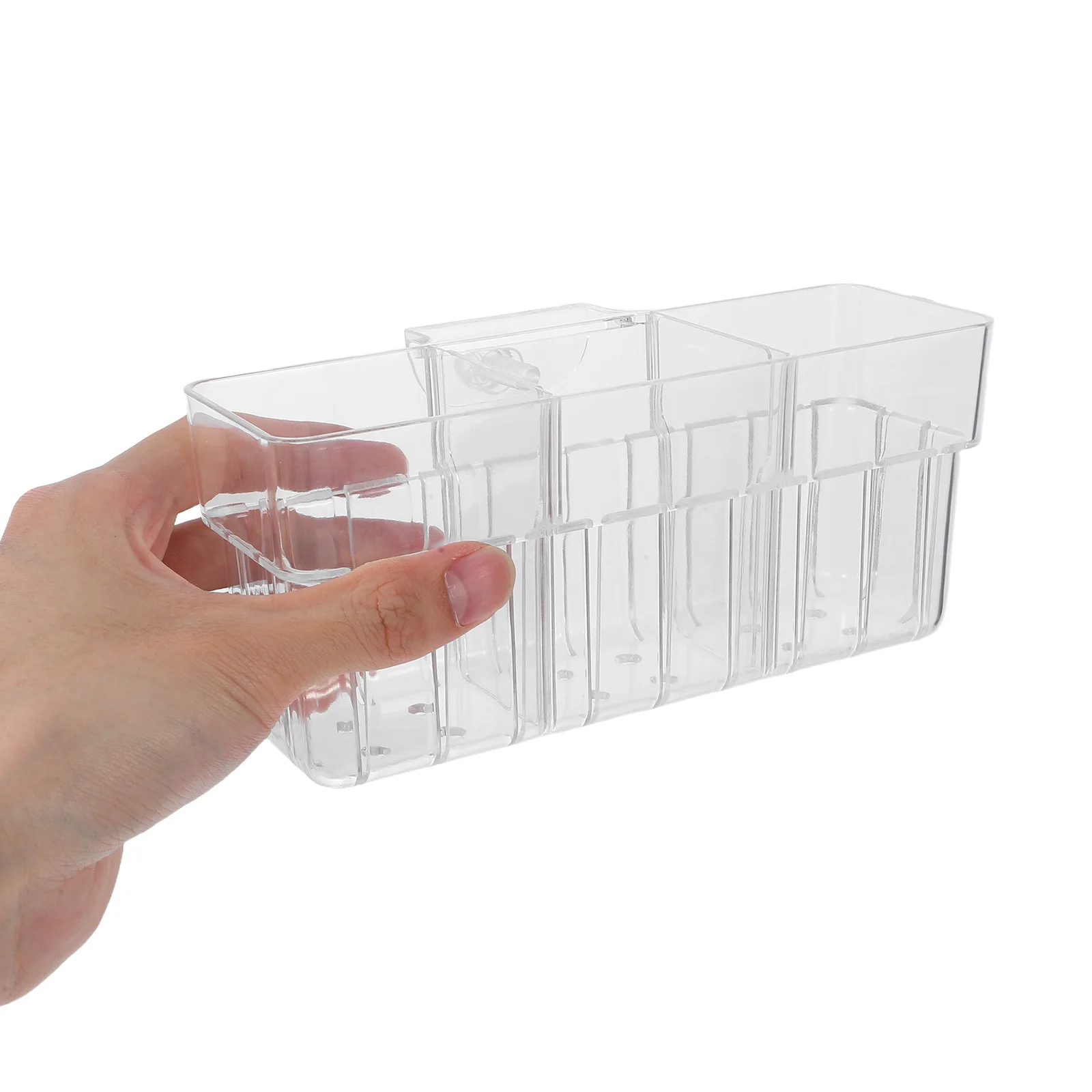 

Hydroponic Aquarium Plant Basket Three Compartment Transparent Wall Hanging Fish Tank Planter Cup for Aquatic Plants Growth