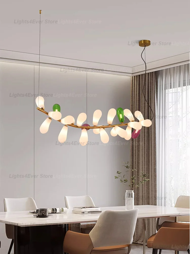 

Modern Minimalist Clear Purple Green Glass Pendant Lights Classical Home-applicant LED G9 Dimmable Lamps For Living Room