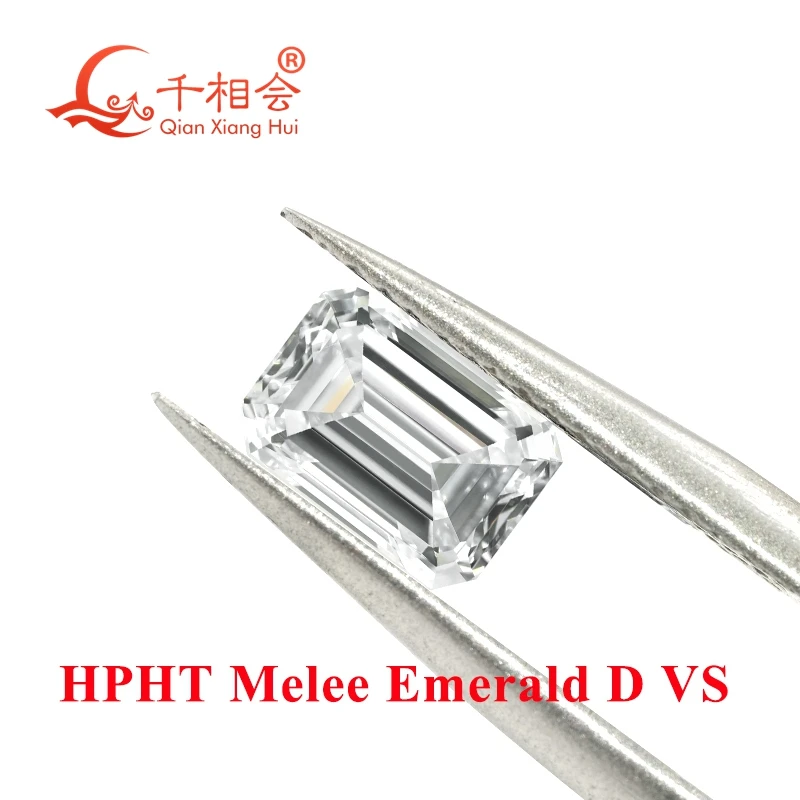 Melee emerald shape HPHT diamond D color 0.1CT To 0.66ct VS1 clarity lab grown diamond loose stone