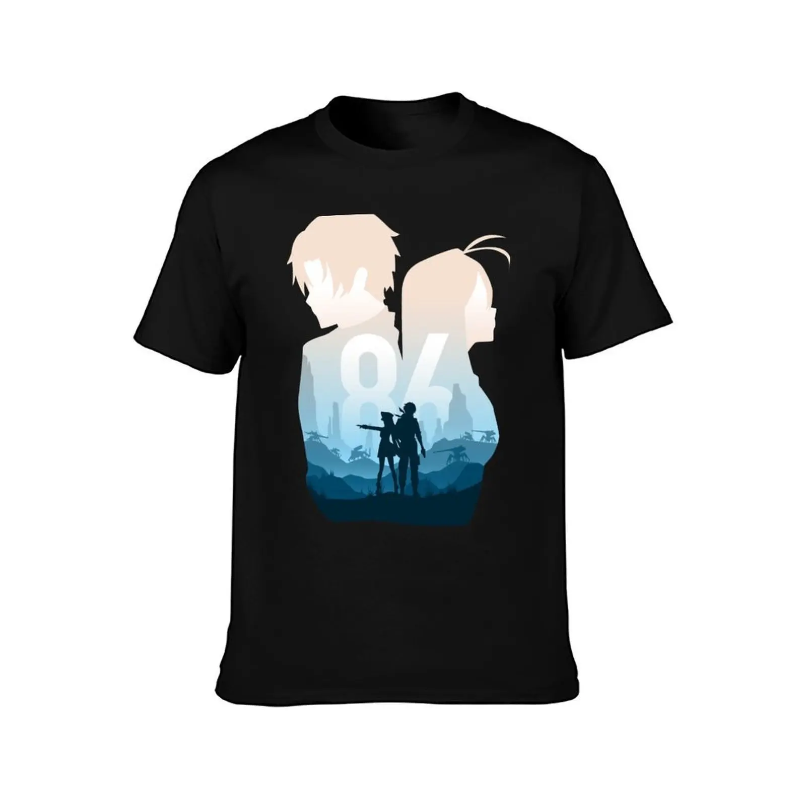 Eighty Six Landscape T-Shirt, Summer Casual Cotton Tee, Oversized Streetwear Tops, Vintage Graphic Print, Loose Fit Short Sleeve
