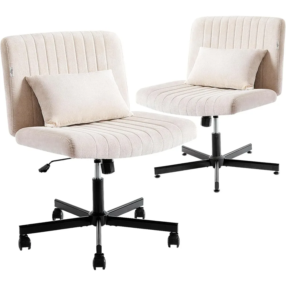 

Office Chair ,Cross shaped armless home office chair, replaceable wheels, lumbar support, Office Chair .