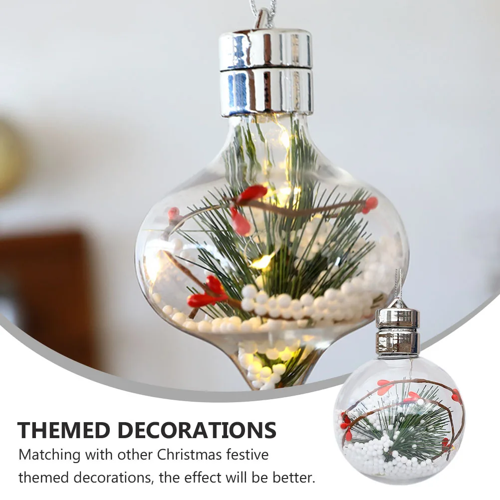 

4 Pcs Ball Shape Decoration Lights Premium Quality Christmas Pendant Bulbs Hanging Garden Porch House Xmas Tree DIY Decorations