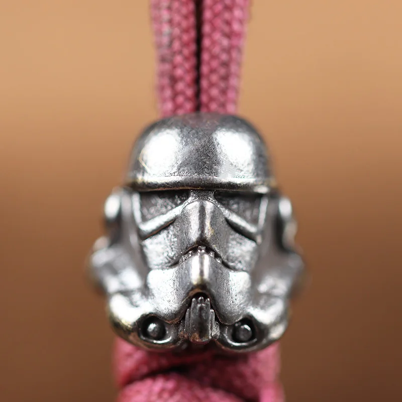 Soldier Helmet Knife Beads Brass EDC Outdoor Tools DIY Paracord Accessories Keychains Keychain Lanyard Pendants Punk Charms Gift