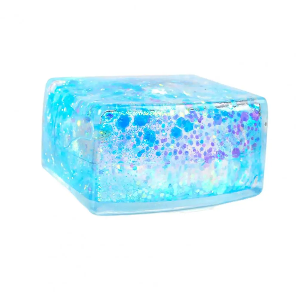 Brinquedo de descompressão macio para alívio do estresse, cubo de gelo colorido com glitter, bolas de estresse, conjunto de brinquedos para adultos e crianças, aperto engraçado