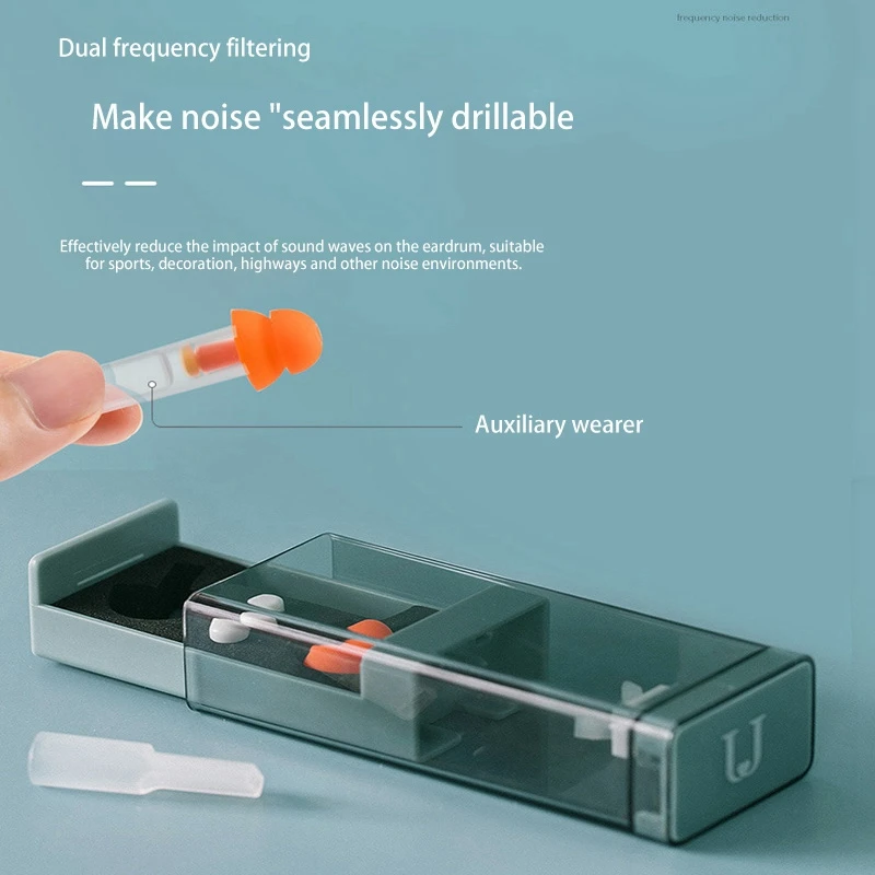 L72A-Soft Silicone Soundproof Earplugs For Sleep Noise Reduction Reusable Ears Plugs