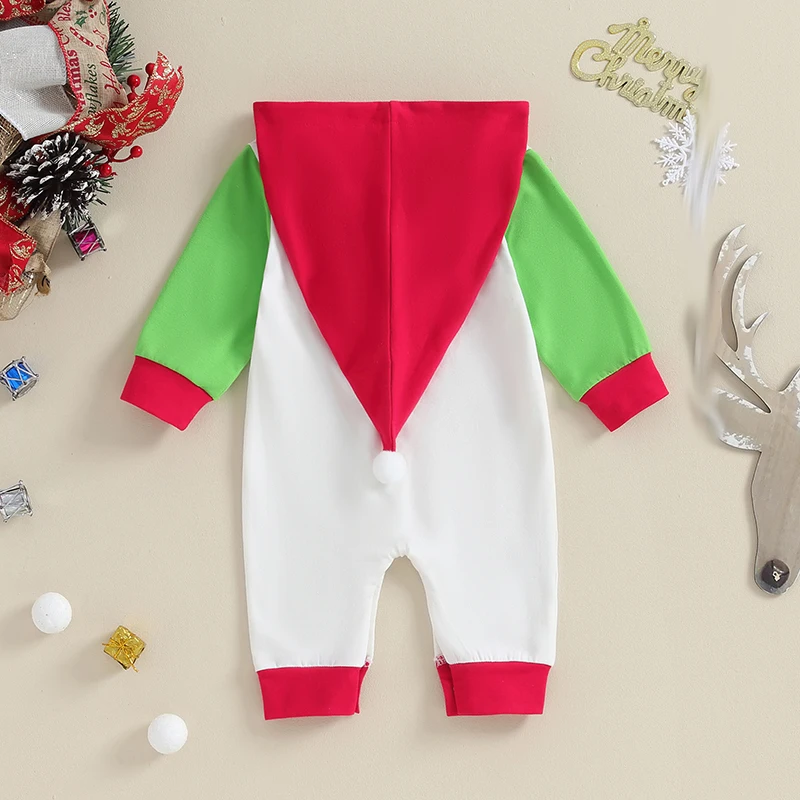 

Adorable Baby Christmas Romper with Reindeer Print and Hooded Long Sleeve for Newborn Infant Winter Outfit Cute Clothes