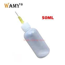 Soldering Cleaning Clear Liquid Flux Plastic Bottle With Needle For Phone Repair Tool Alcohol Oil Dispenser Cleaner DIY 50ML