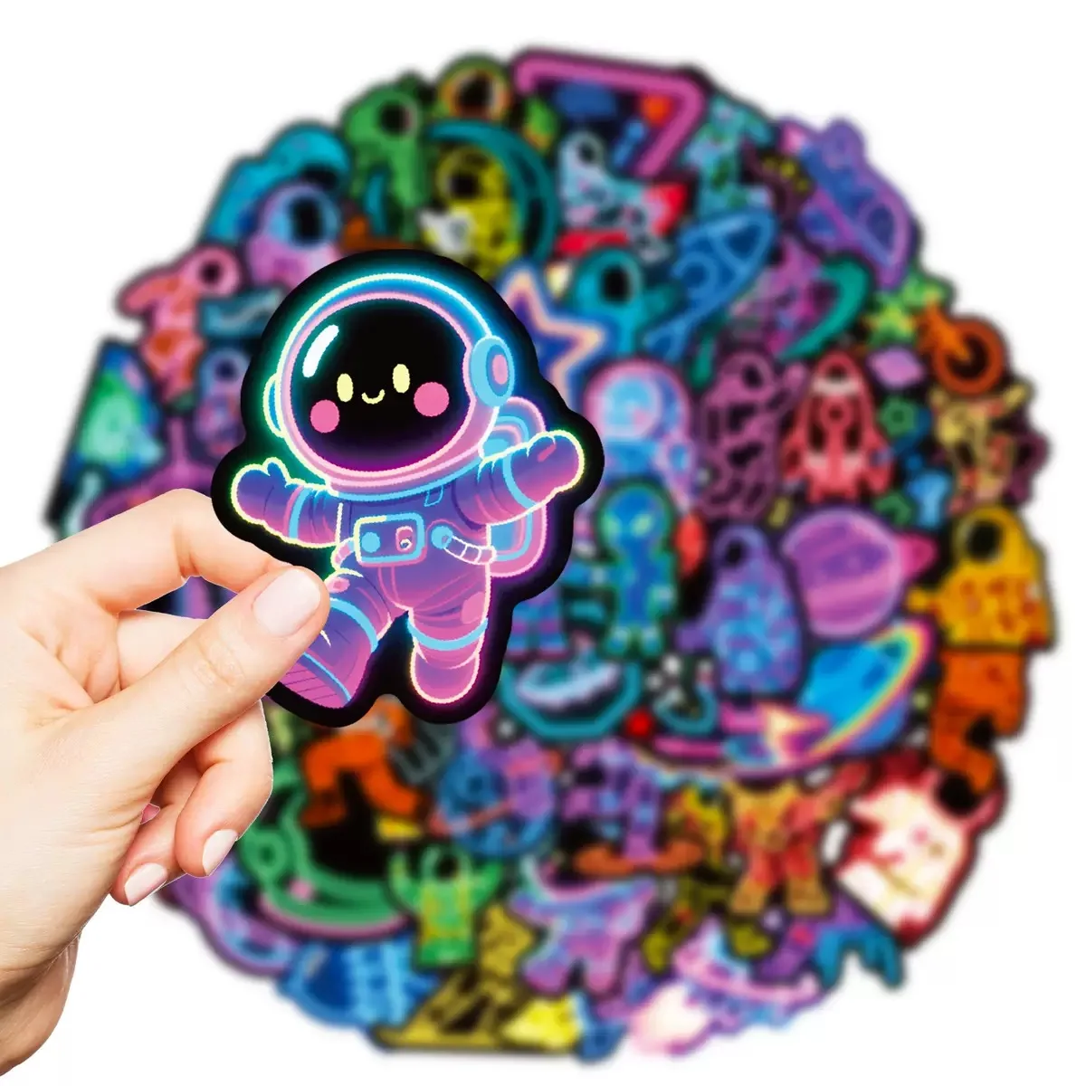 

10/56pcs Cool Neon Style Outer Space Astronaut Graffiti Stickers for DIY Scrapbooking Suitcase Phone Laptop Skateboard Helmet