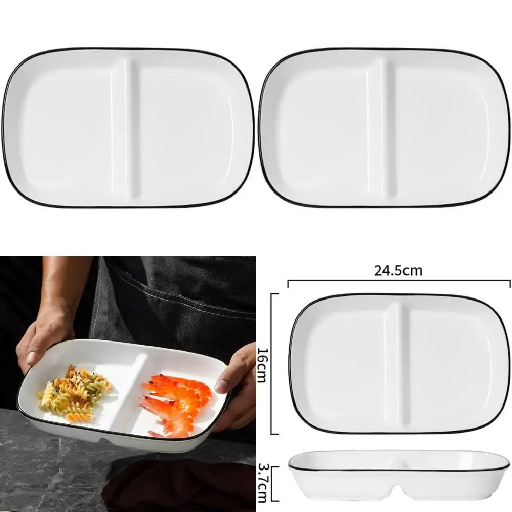 

liuliuqiqi porcelain healthy eating plate, diet dinner plate with 2 compartment, portion control plates for adults weight loss