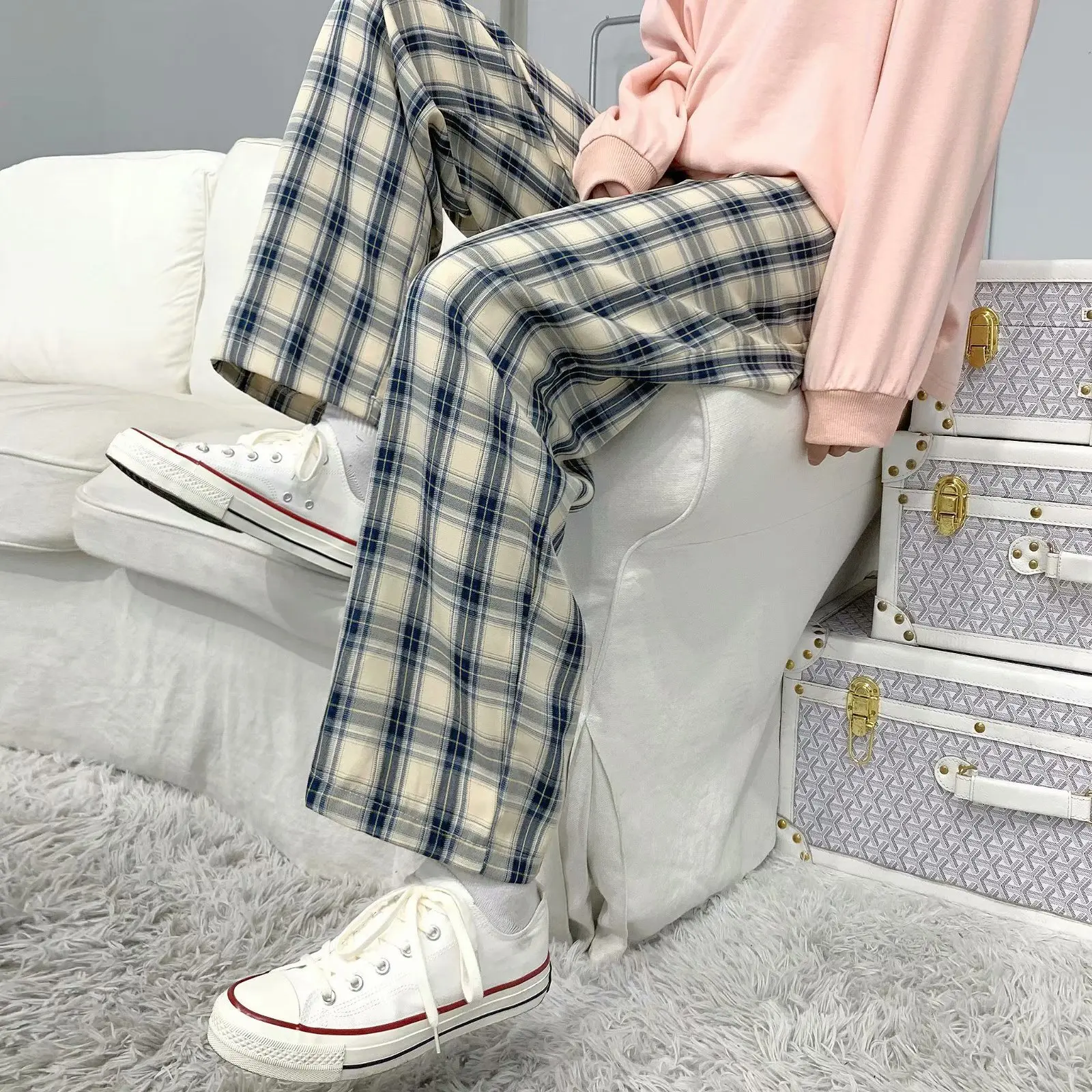 بنطلون رجالي مخطط على الطراز ا - مراجعة Men Fashion Korean Style وسعره