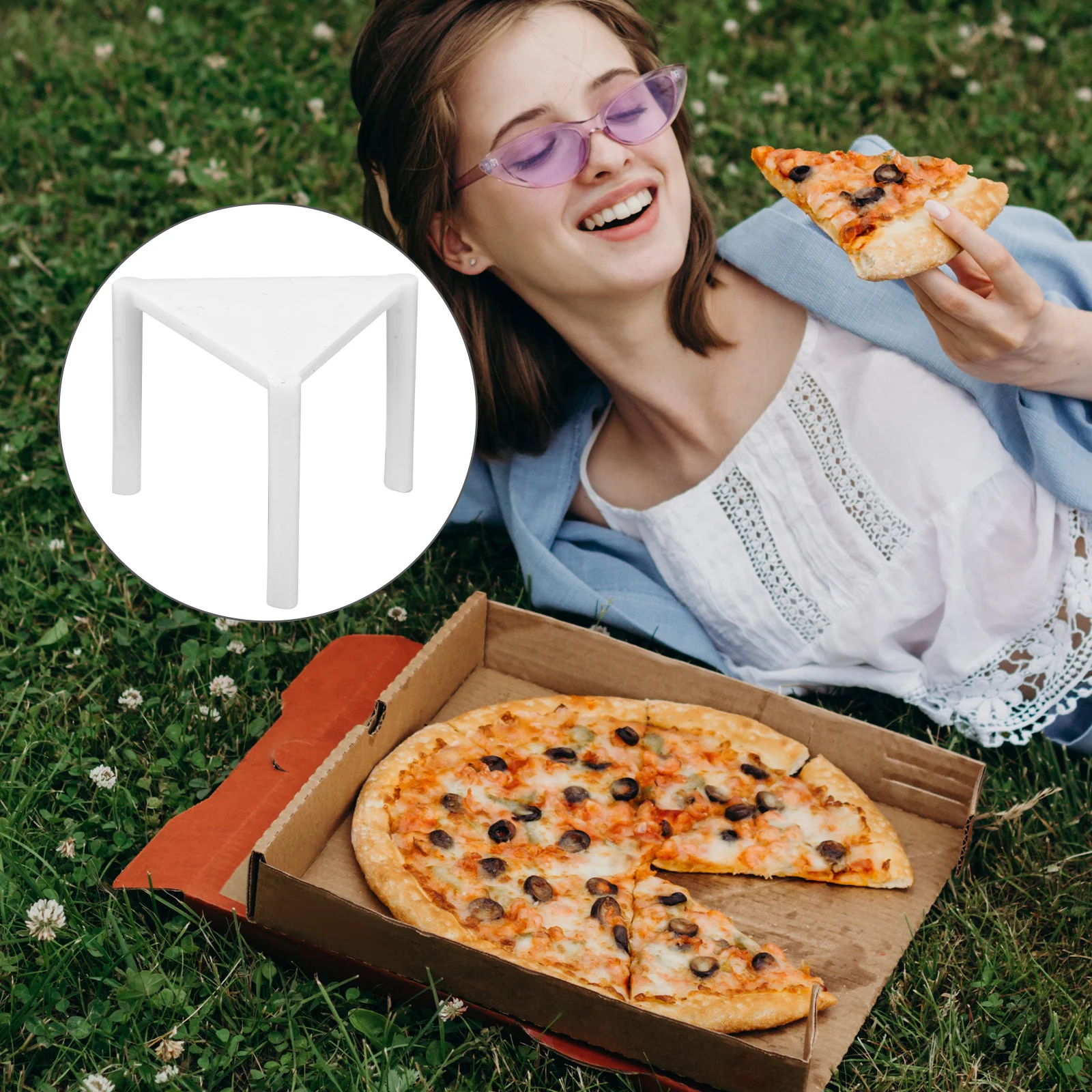 

100Pcs Pizza Support Racks High Quality Plastic Tripod Stack Convenient Storage for Pizzeria Cafe Stands Pizza Support