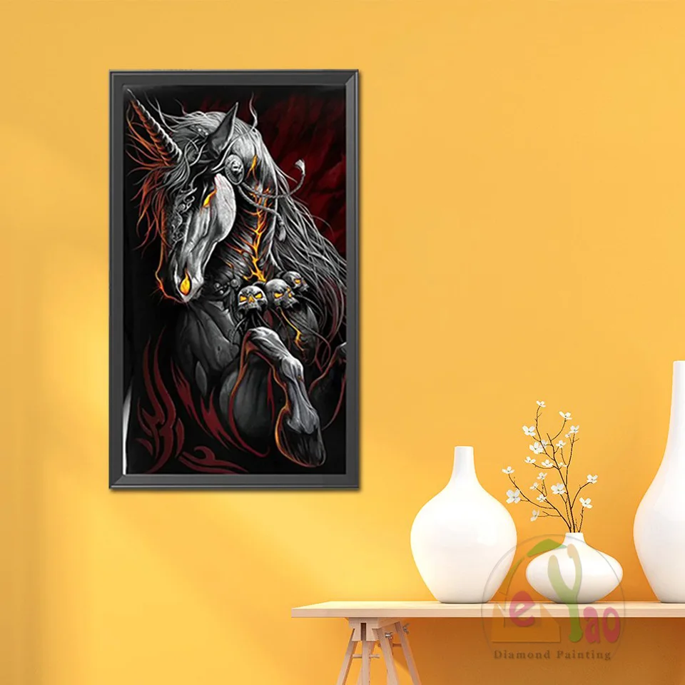 Diamond Painting Skull Horse Unicorn Picture Of Rhinestones Diamond Mosaic Halloween Diamond Embroidery Cross Stitch Kits