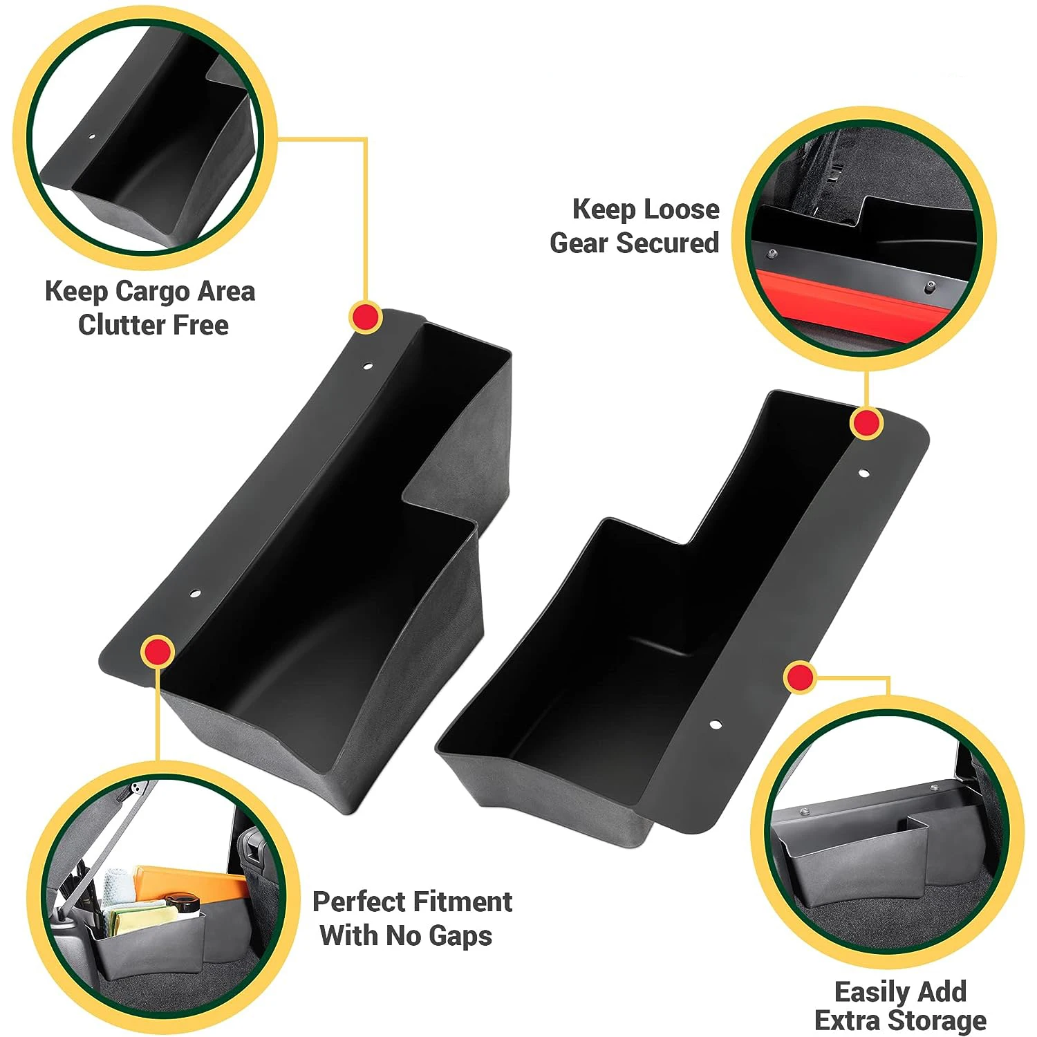 Car Rear Trunk Side Storage Box Tray for Jeep Wrangler JK 2007-2017 Left Right Interior Wheel Cargo Container Bin