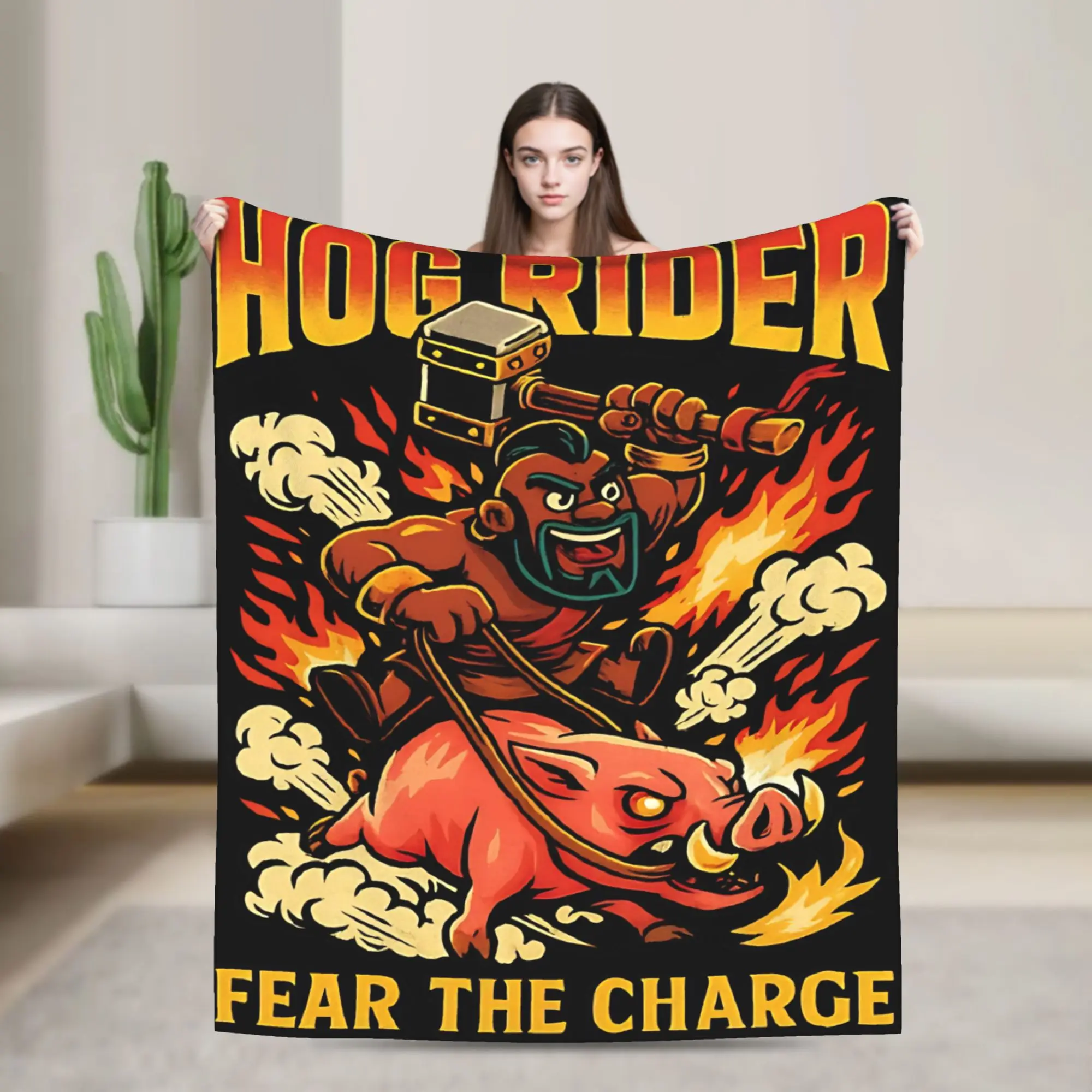 بطانية من الفلانيل ذات طابع لعبة Clash Royale، ناعمة ومريحة ودافئة، متوفرة لجميع المواسم