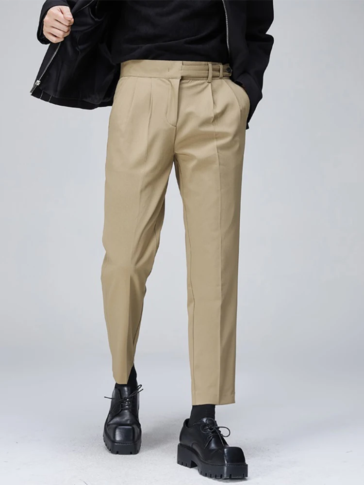 

Naples Briti Men's Casual Commute Anti-Wrinkle Nine-Piece Pants Versatile Retro Trendy West Pants Straight Leg Lon...