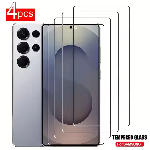 4Pcs Tempered Glass Screen Protector for Samsung Galaxy S25 S24 Ultra S23 S22 S21 Plus FE Glass Film