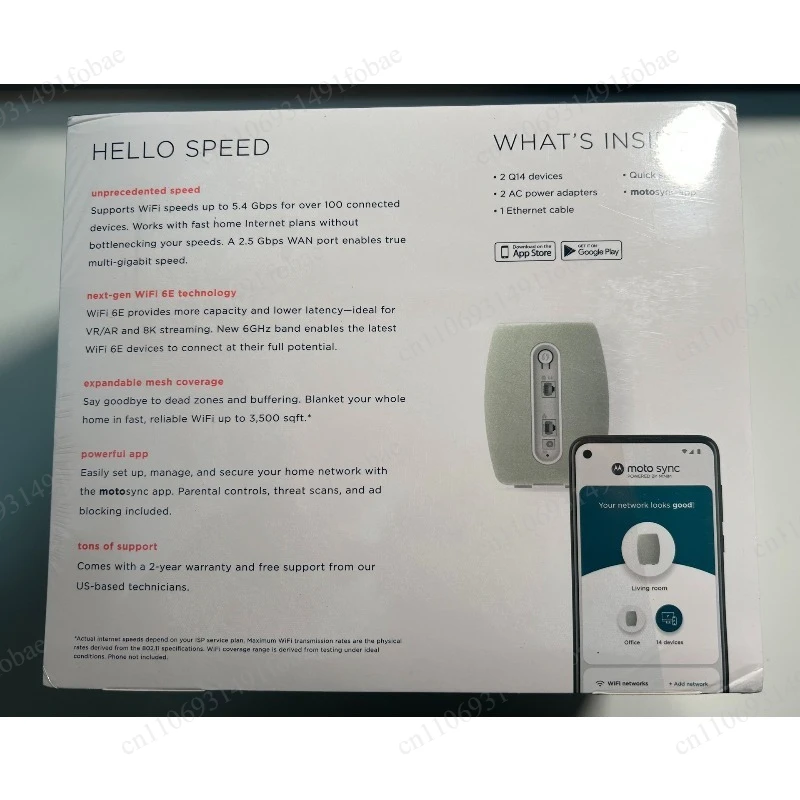 Moto Q14 WiFi 6E Tri-band Mesh Router, AXE5400 Gigabit Network Port 6GHz Band, Good Wall-through Effect, Support Mesh Networking