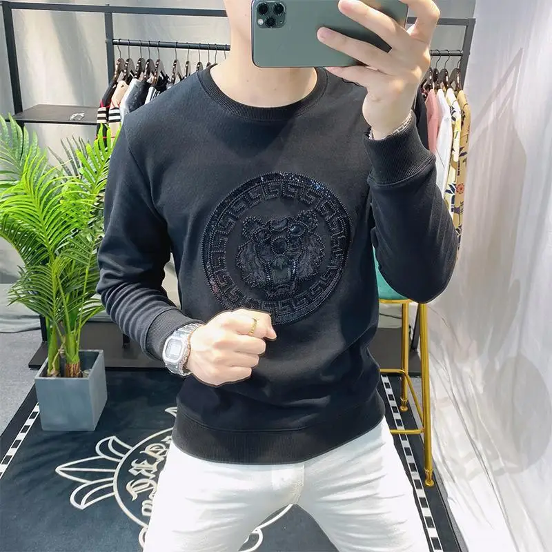Men's hoodie Spring and Autumn New Tiger Long-sleeved Sweatshirt Personalized All-match Trendy Brand Pullover