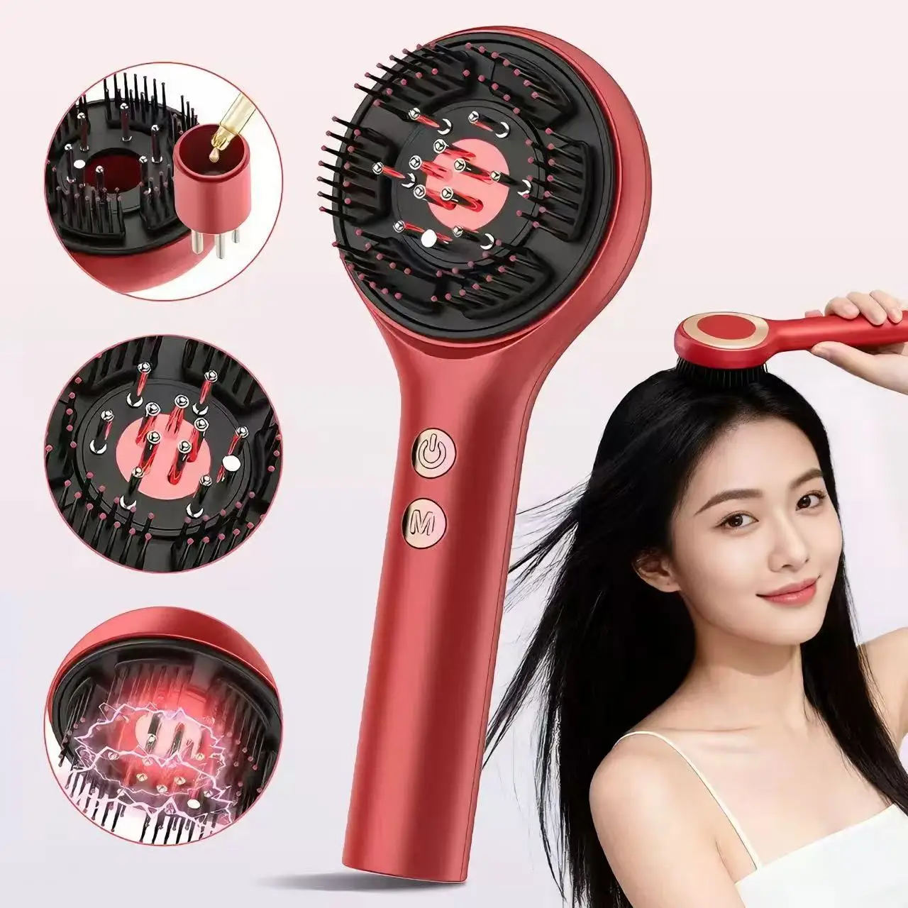 

Portable Electric Scalp Massage Comb Multifunctional Head Massager Hair Care Tool Rechargeable Hair Scratcher Birthday Valentine