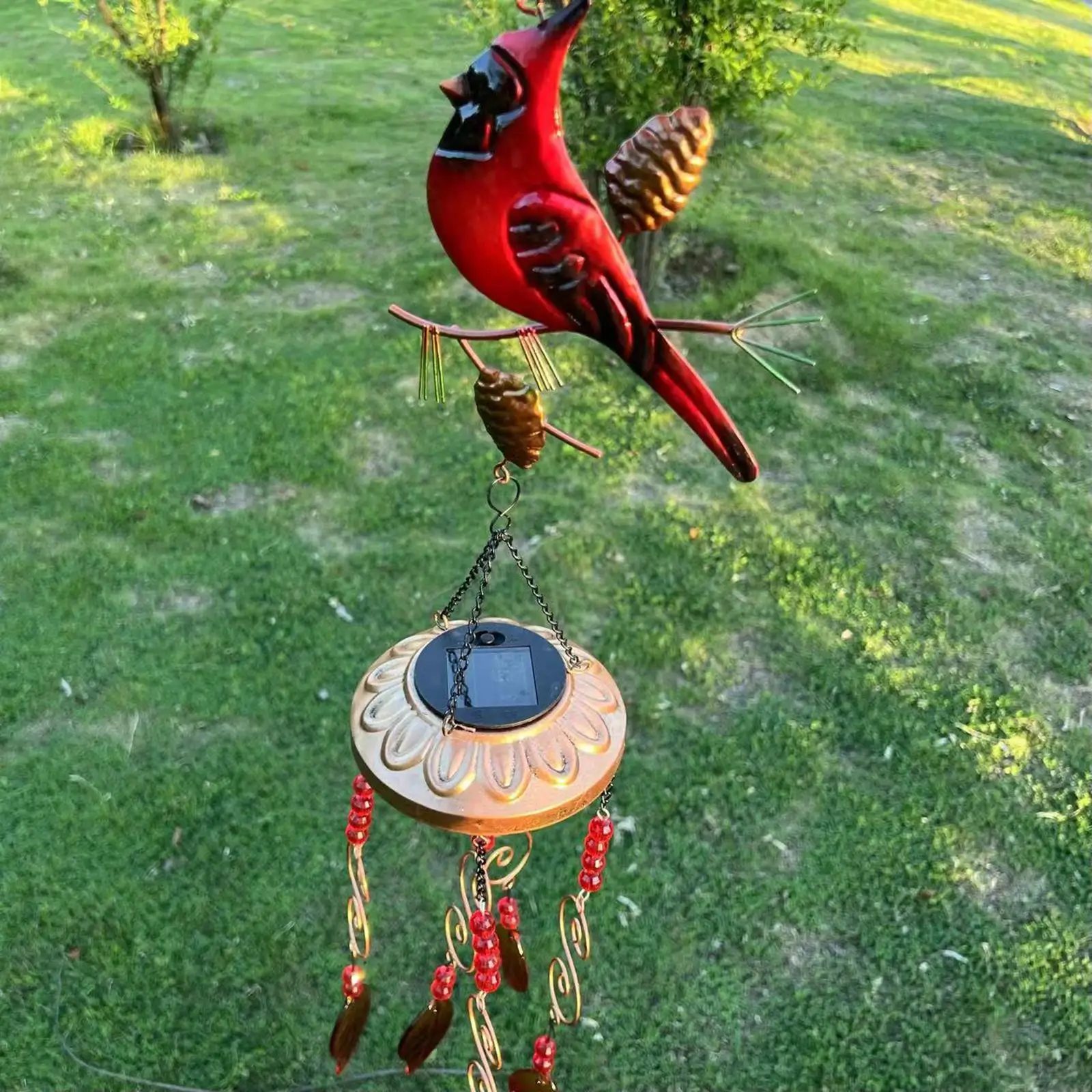 Bird Wind Chime with Solar Light Outdoor Wind Chimes Garden Bells for Housewarming Birthday Mom Gift