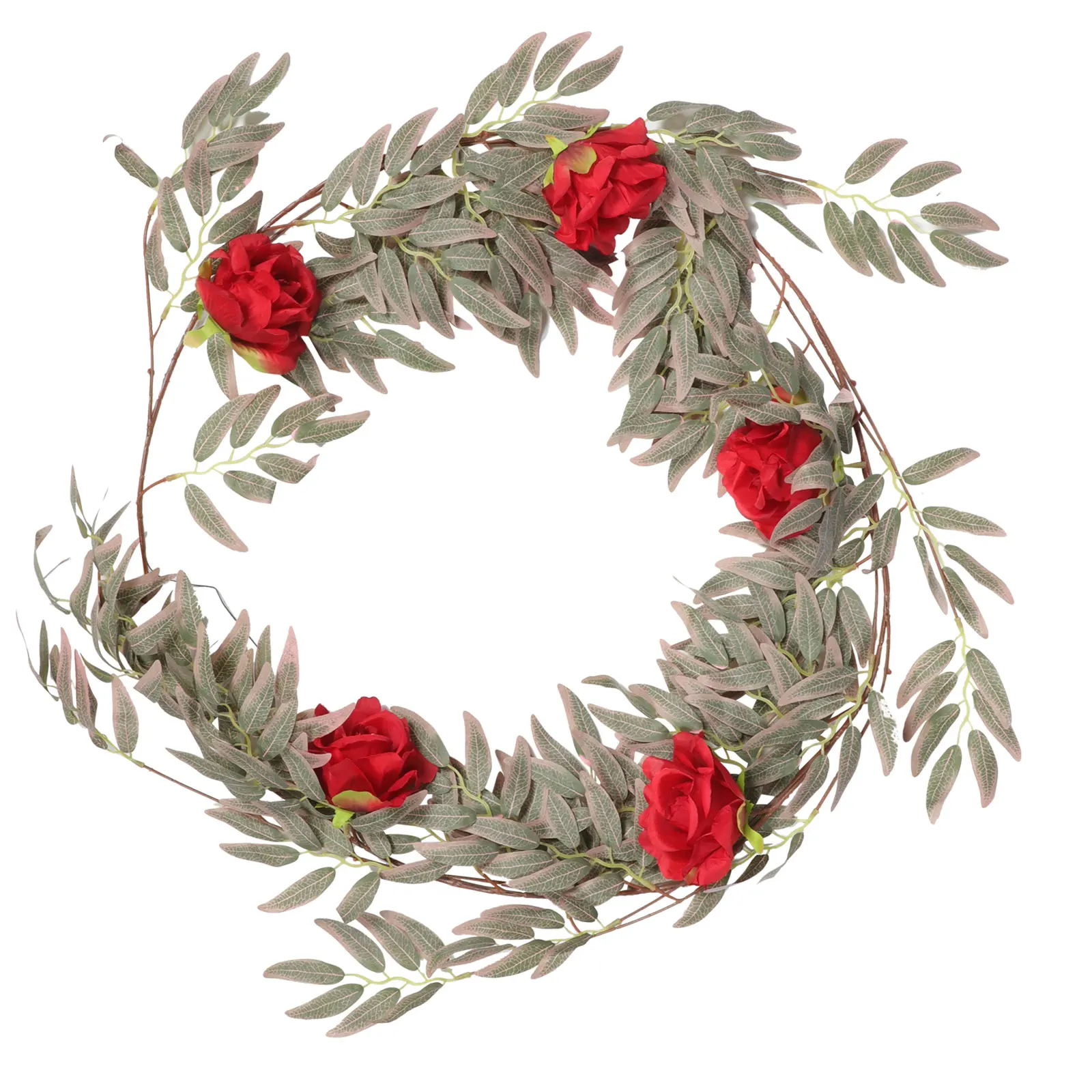 

Artificial Flower Vine Wicker Rose Vine Hanging Leaves Room Decor Wedding Festival Garden Stagerope Imitation Wreath