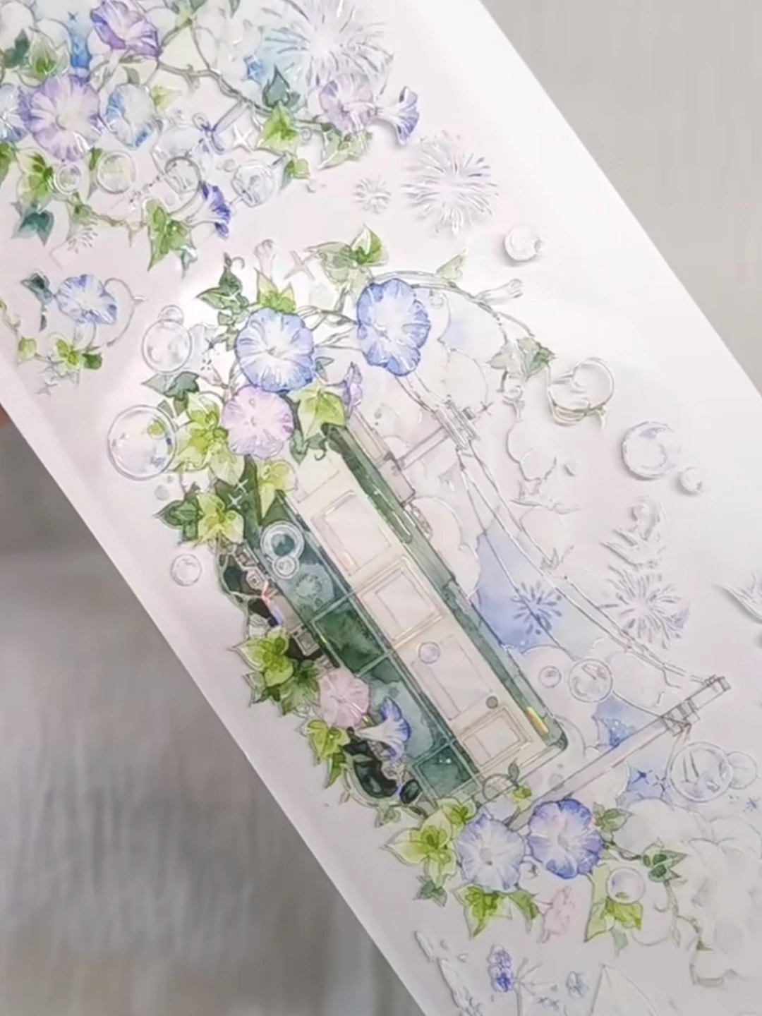 5M Shining Summer Style Poem Shell Shiny Pet Washi Tape Planner Journal Badge Diy Flower