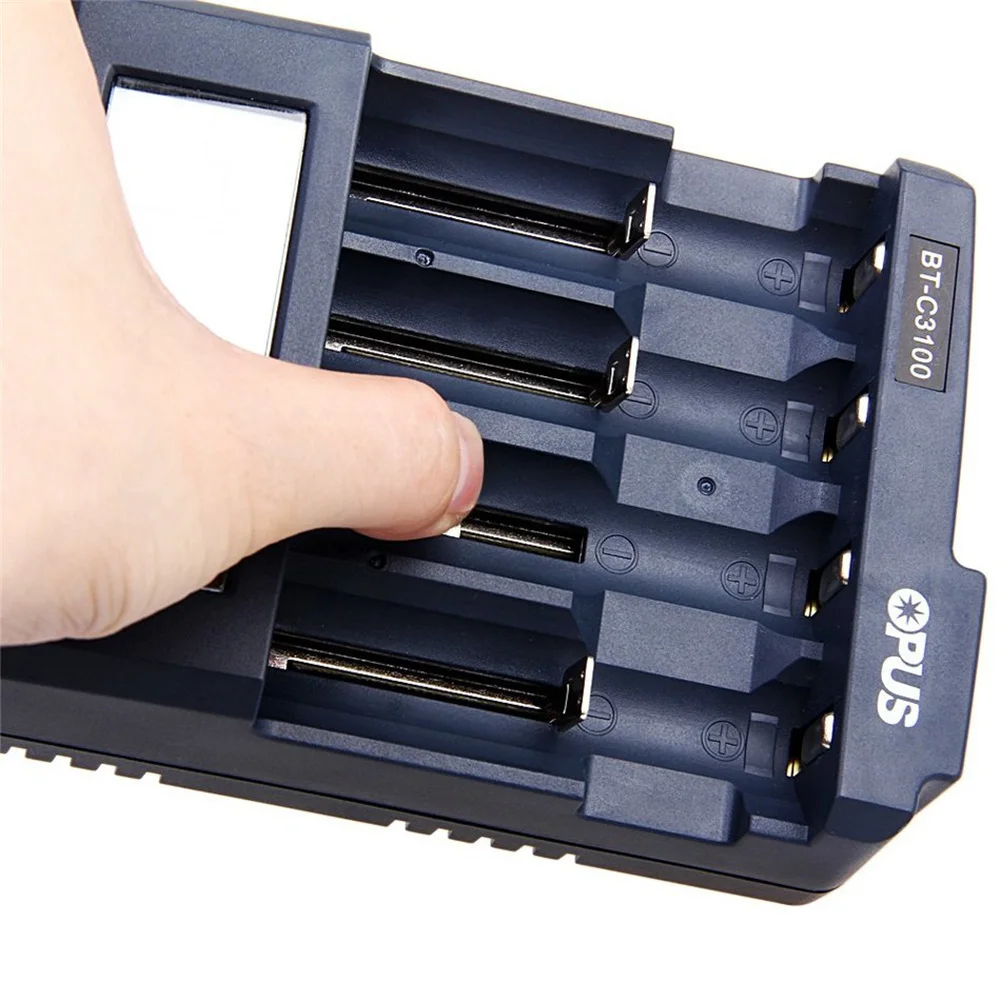 شاحن LCD ذكي لبطاريات الليثيوم أيون القابلة لإعادة الشحن ، محول عالمي ، 4 فتحات ، NiCd ، NiMH ، AA ، AAA ، 10440 ، 18650 ، BT-C3100 ، V2.2