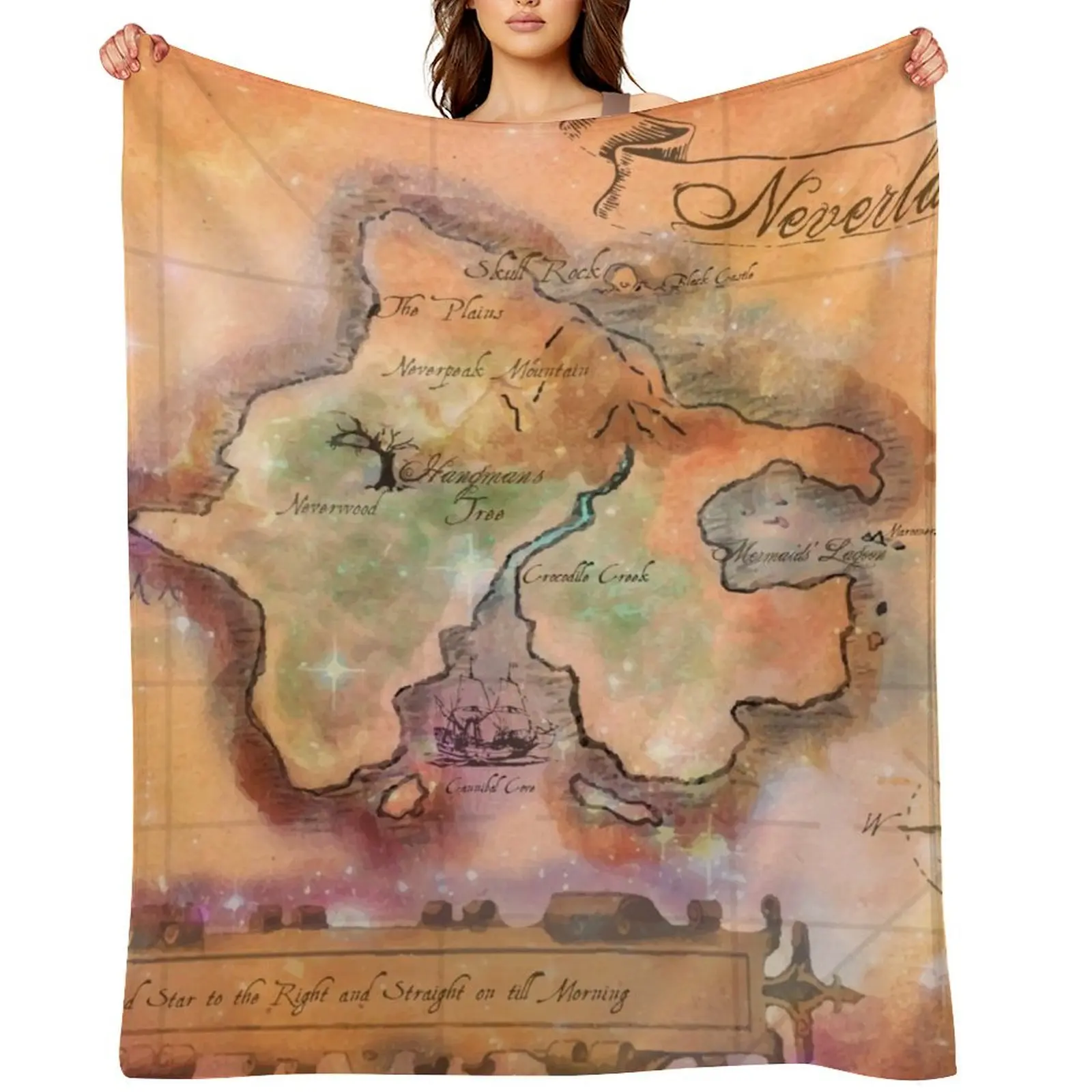 

Neverland Map Throw Blanket Baby christmas gifts Heavy Multi-Purpose Blankets
