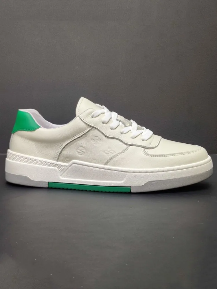 Mens Genuine Leather Sport Shoes Flat Platform Shoes Round Toe Fitness Running Trainers Male Breathable Spring Autmn Sneakers image 3
